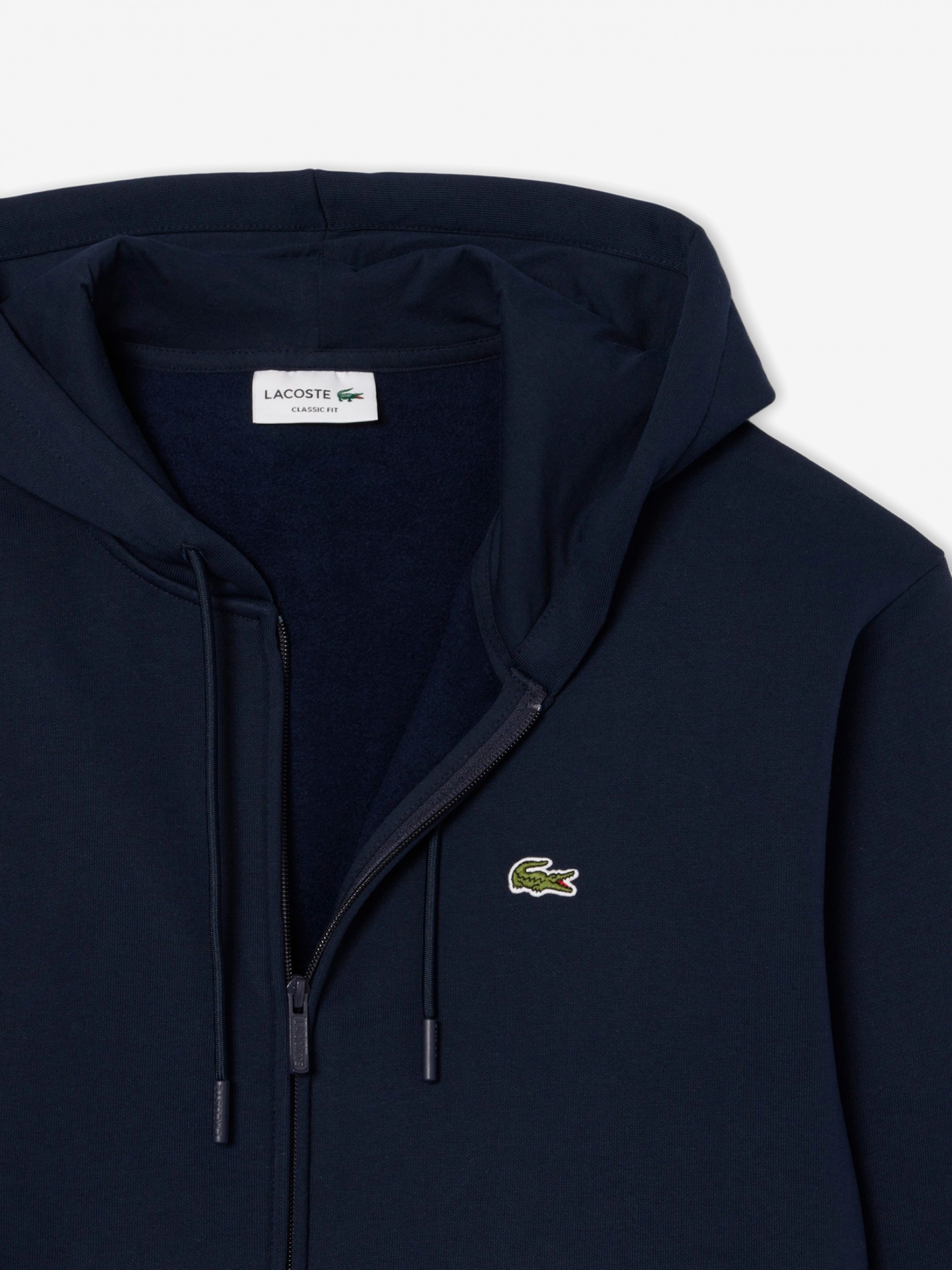 Lacoste Zipped Fleece Blue Hooded Jacket