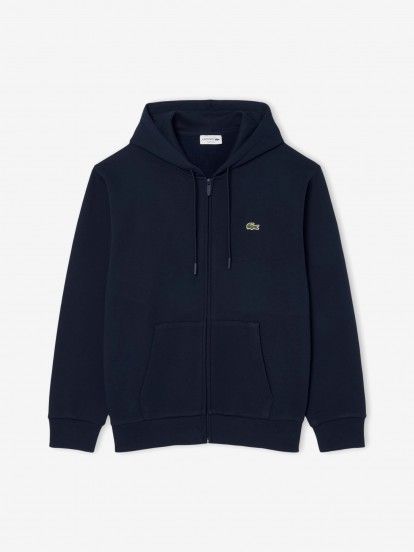 Casaco com Capuz Lacoste Zipped Fleece Azul