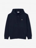Casaco com Capuz Lacoste Zipped Fleece Azul Casaco com Capuz Lacoste Zipped Fleece Azul