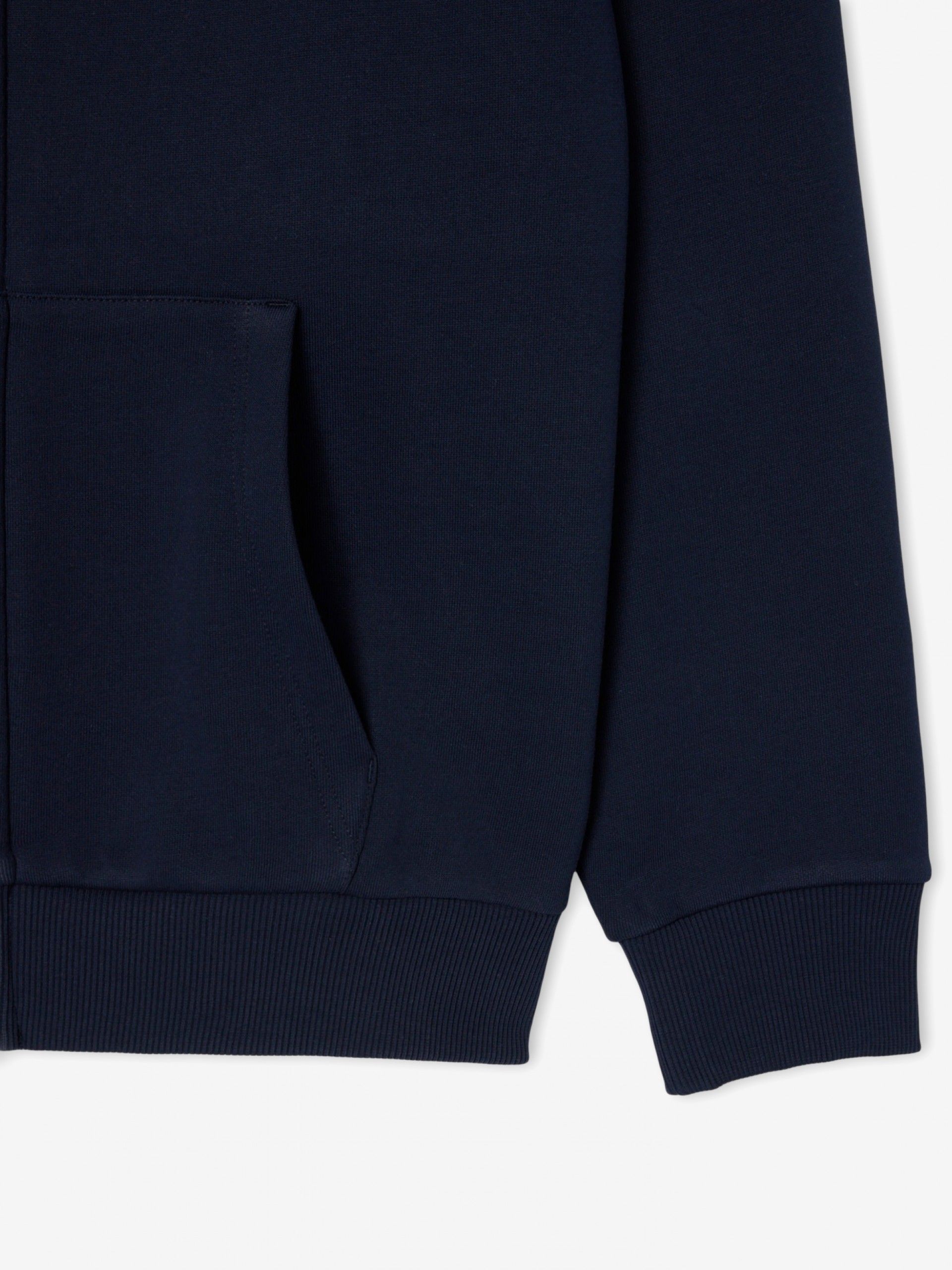Lacoste Zipped Fleece Blue Hooded Jacket