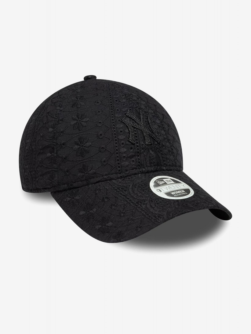 Boné New Era New York Yankees Broderie 9TWENTY Preto Para Mulher Boné New Era New York Yankees Broderie 9TWENTY Preto Para Mulher