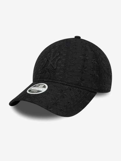 Bon� New Era New York Yankees Broderie 9TWENTY Preto Para Mulher