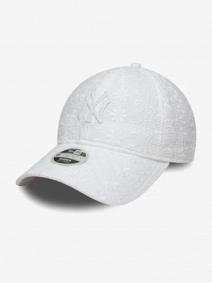 Gorra New Era New York Yankees Broderie 9TWENTY Blanca Para Mujer