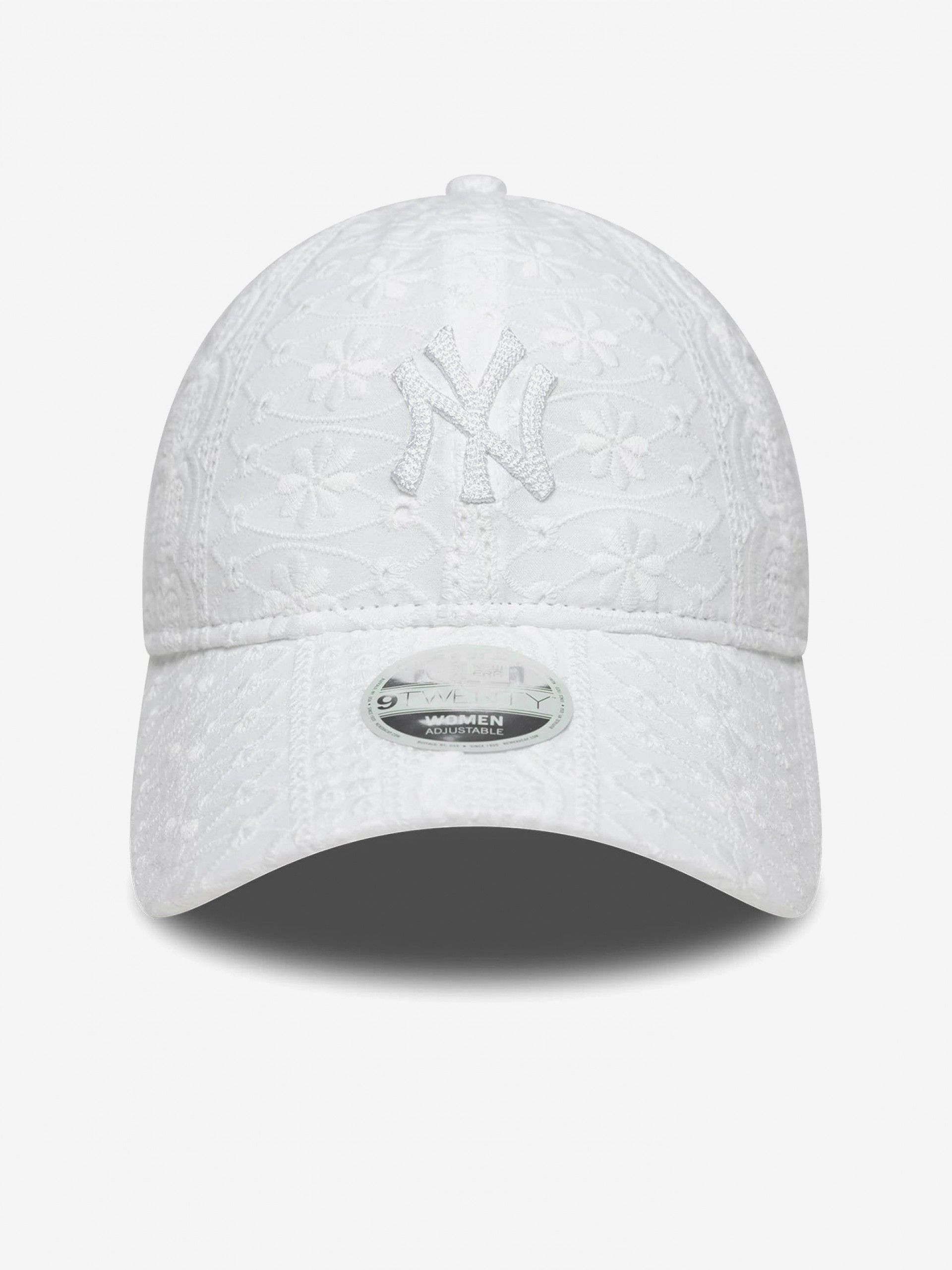 Boné New Era New York Yankees Broderie 9TWENTY Branco Para Mulher