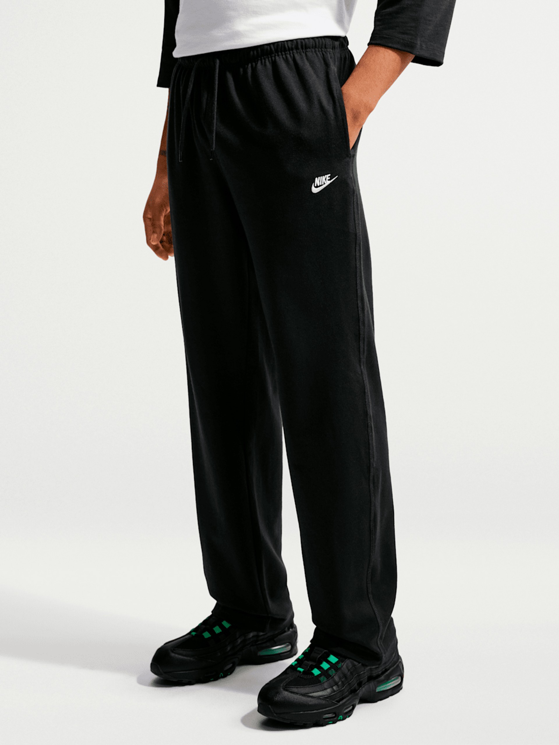 Pantalones Nike Sportswear Club Knit Open-Hem Negros Para Hombre