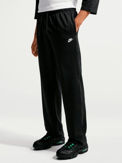 Nike Sportswear Club Knit Open-Hem Black Trousers For Men