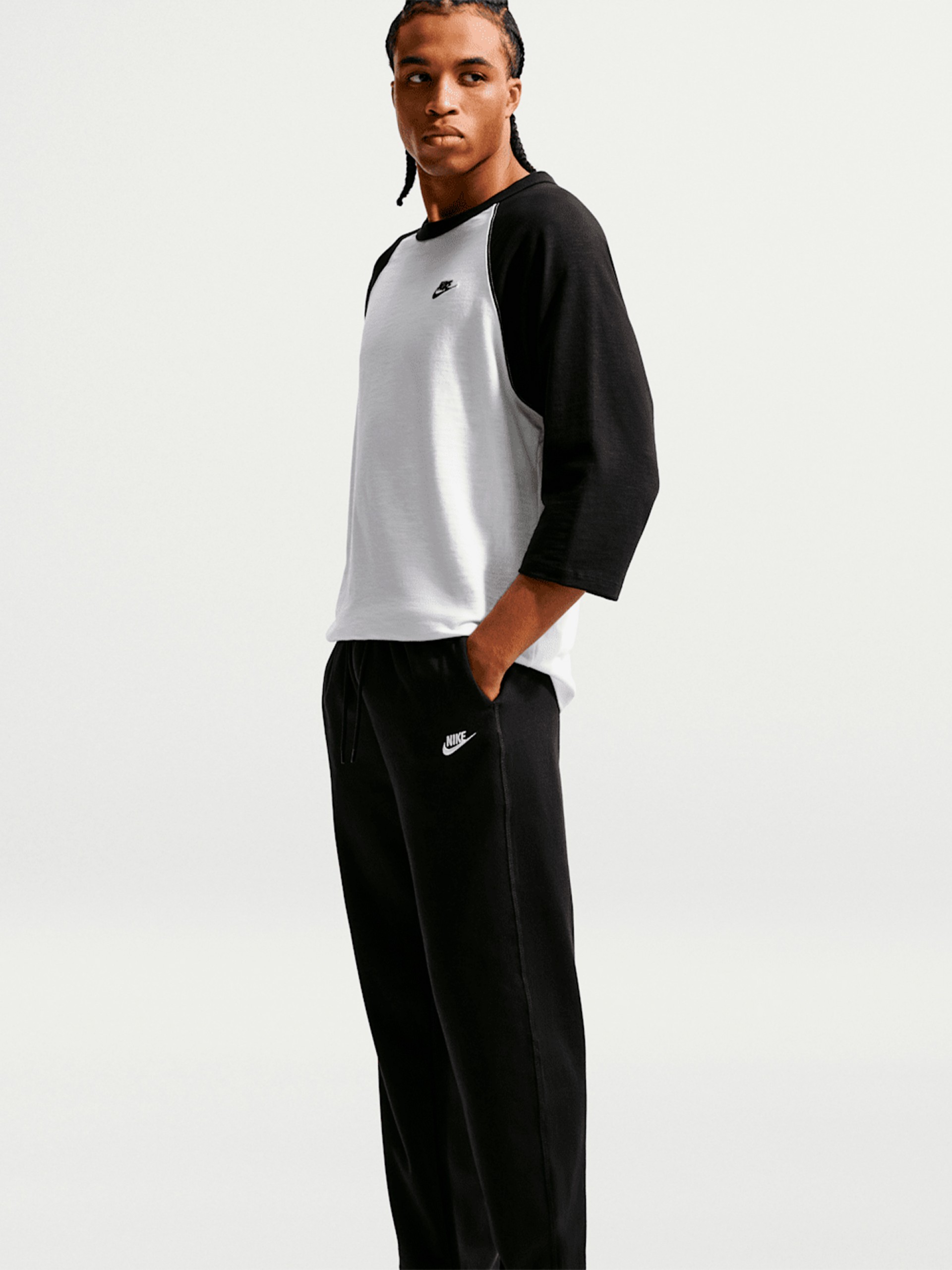 Pantalones Nike Sportswear Club Knit Open-Hem Negros Para Hombre
