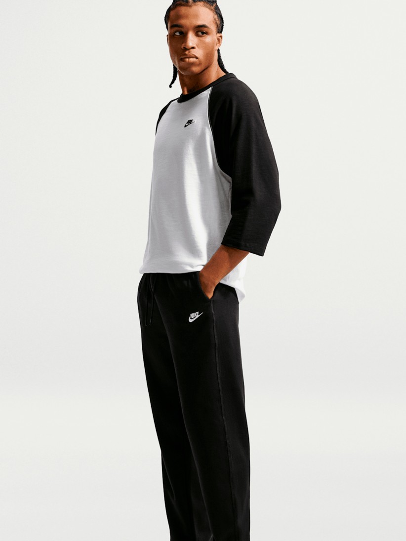 Nike Sportswear Club Knit Open-Hem Black Trousers For Men Nike Sportswear Club Knit Open-Hem Black Trousers For Men