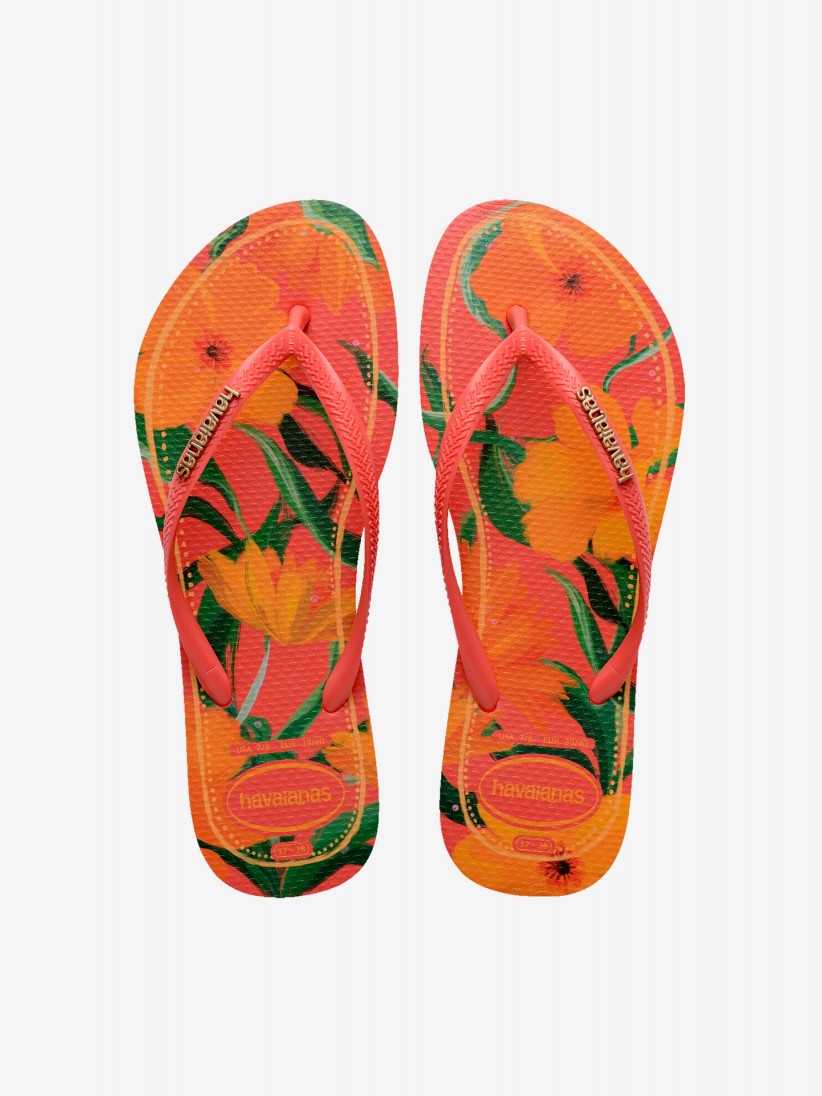 Havaianas Slim Tropical Orange Flip Flops Havaianas Slim Tropical Orange Flip Flops