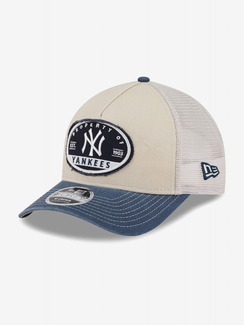 New Era New York Yankees 9FORTY M-Crown A-Frame Fray Beige and Blue Cap New Era New York Yankees 9FORTY M-Crown A-Frame Fray Beige and Blue Cap
