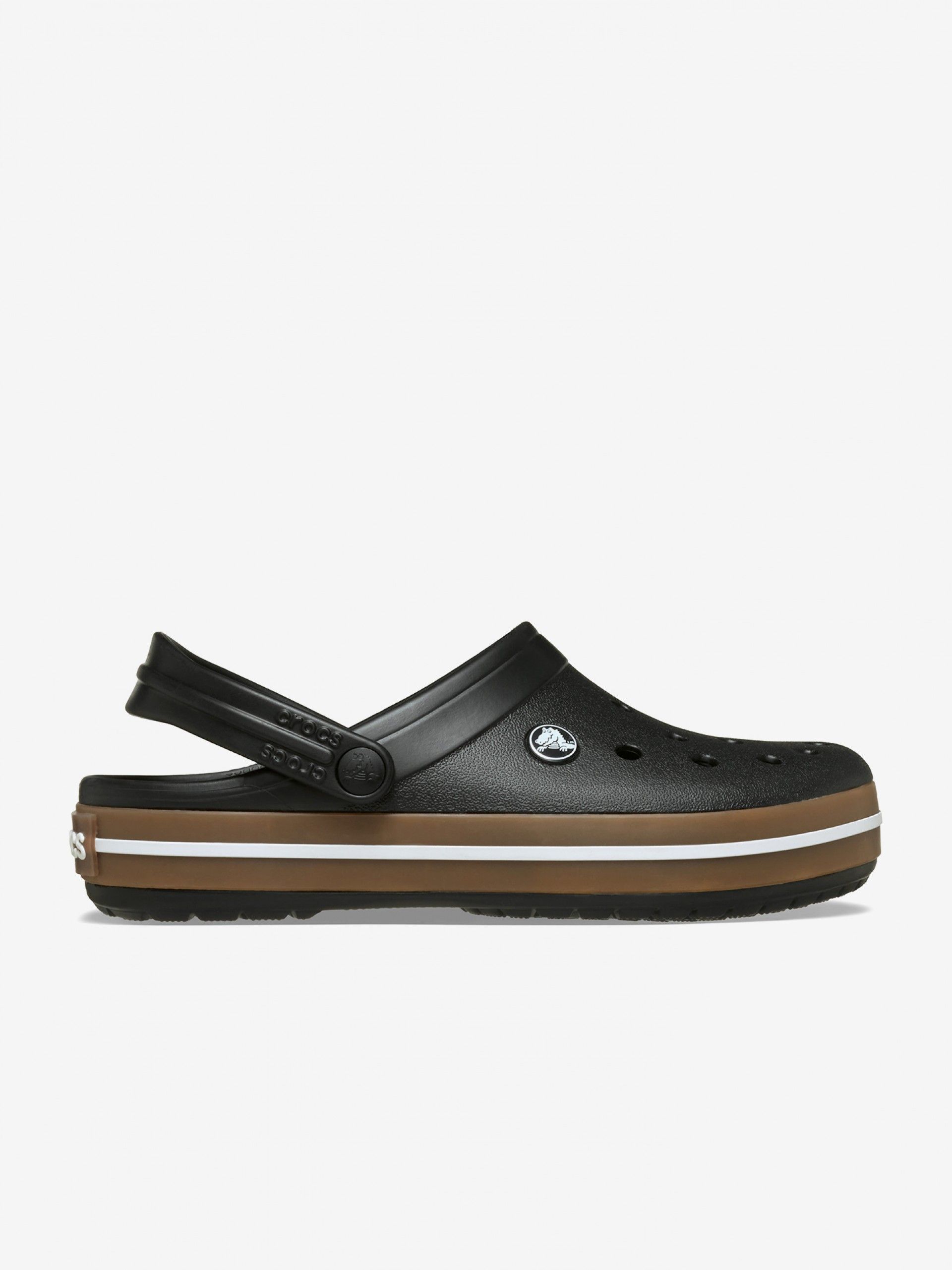 Crocs Crocband Gum Clog Black and Brown Sandals