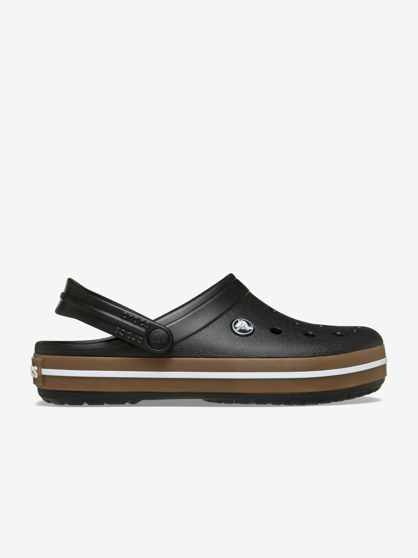 Sandálias Crocs Crocband Gum Clog Pretas e Castanhas Sandálias Crocs Crocband Gum Clog Pretas e Castanhas
