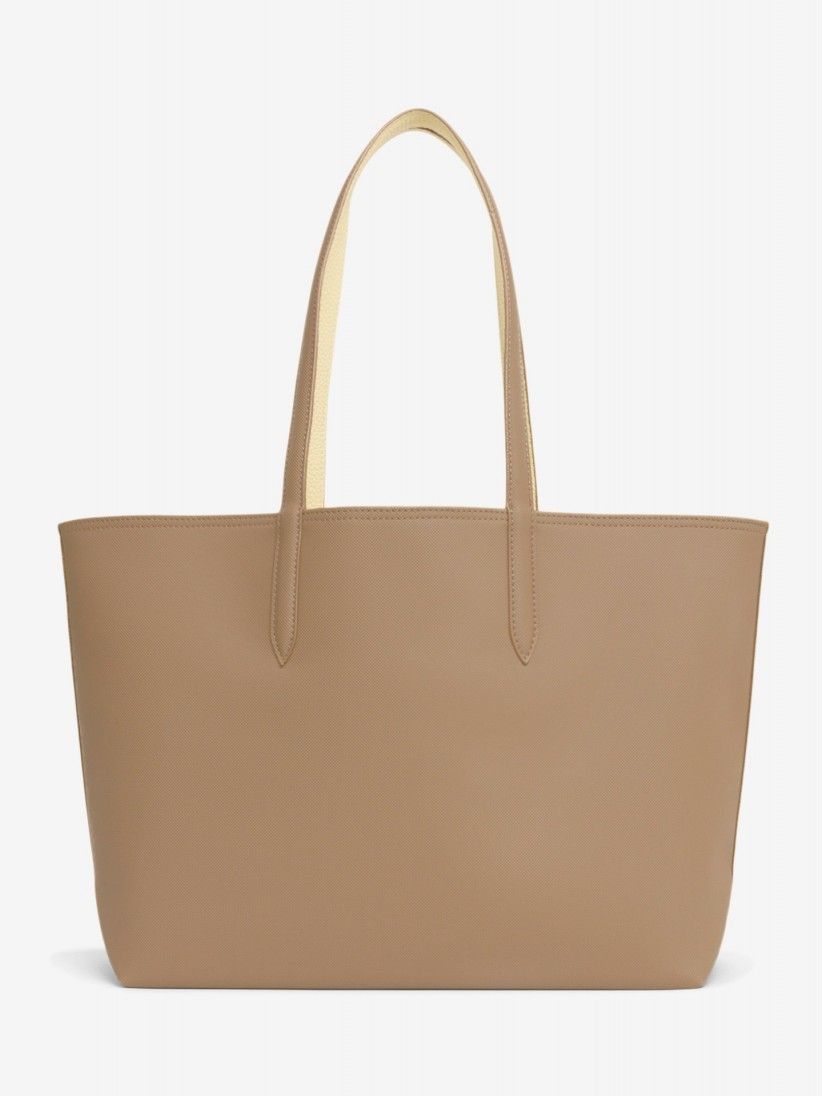 Bolso Tote Lacoste Anna Beige Reversible con Bolso Clutch