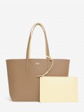 Bolso Tote Lacoste Anna Beige Reversible con Bolso Clutch