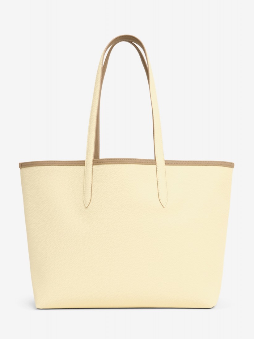 Bolso Tote Lacoste Anna Beige Reversible con Bolso Clutch