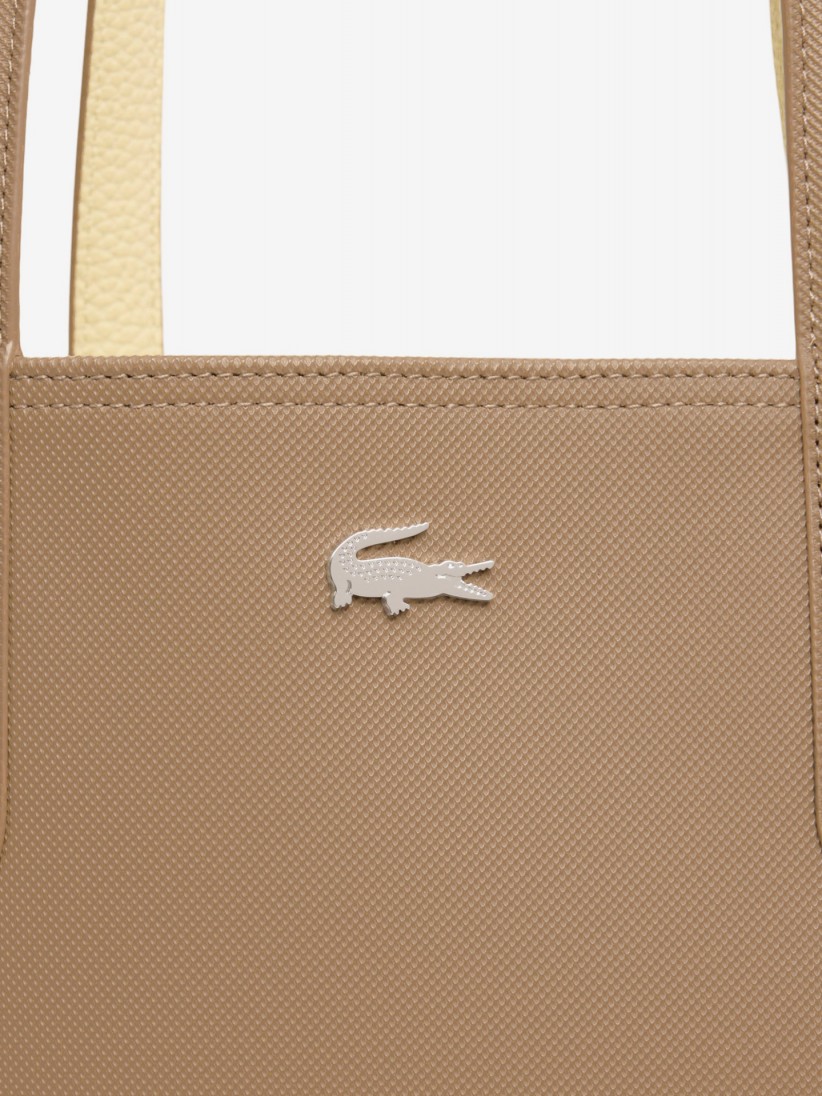 Bolso Tote Lacoste Anna Beige Reversible con Bolso Clutch