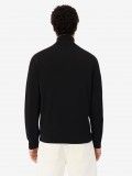Camisola com Fecho Lacoste de Gola Alta em Algod�o Preta