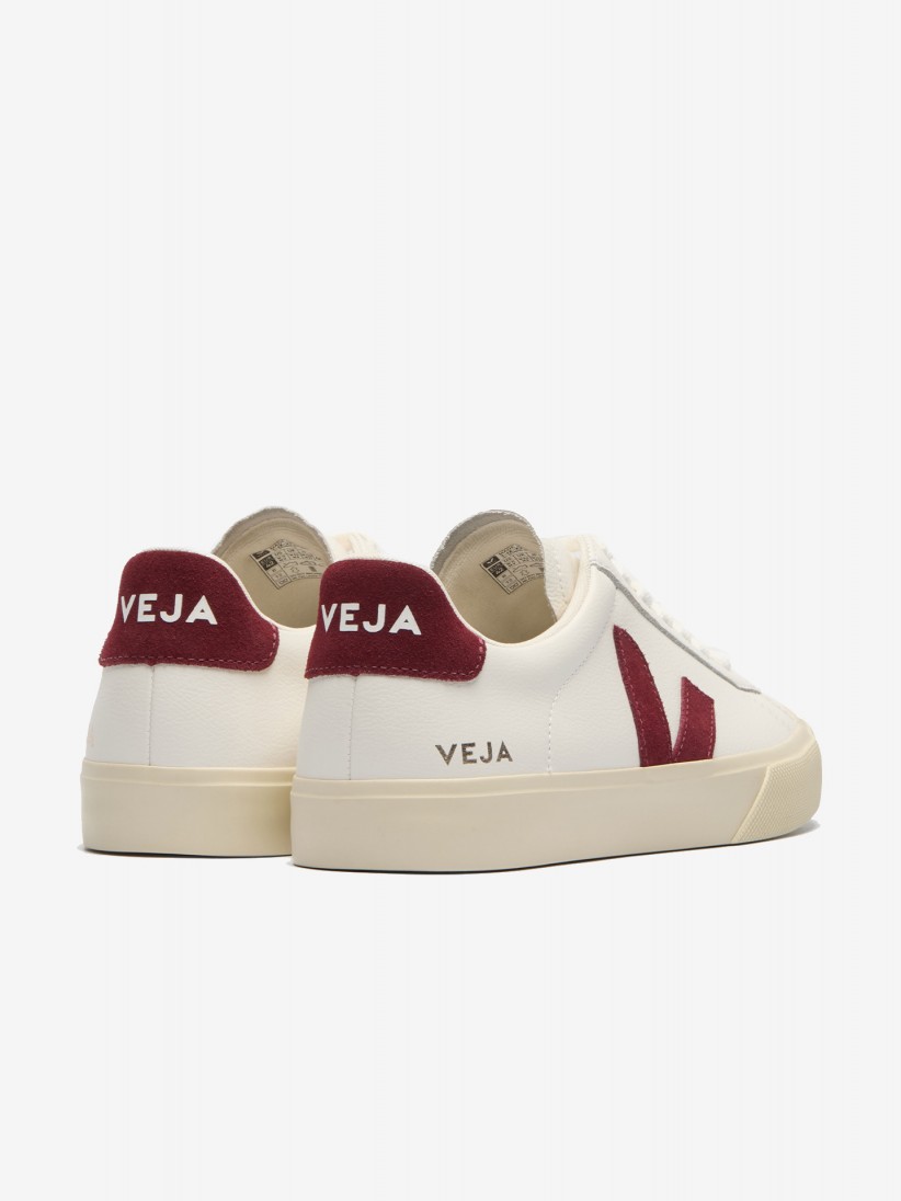 VEJA Campo Chromefree Leather White and Burgundy Sneakers VEJA Campo Chromefree Leather White and Burgundy Sneakers