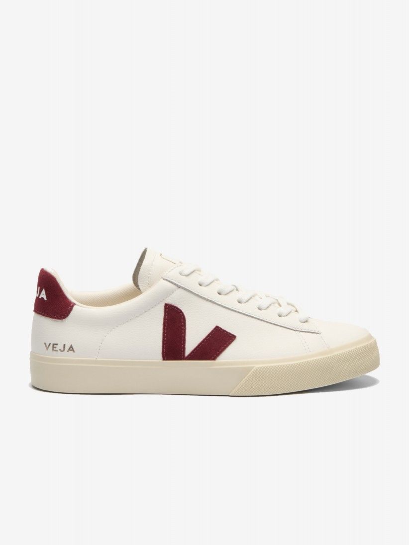 VEJA Campo Chromefree Leather White and Burgundy Sneakers VEJA Campo Chromefree Leather White and Burgundy Sneakers