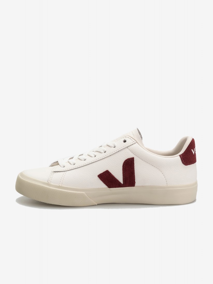 VEJA Campo Chromefree Leather White and Burgundy Sneakers VEJA Campo Chromefree Leather White and Burgundy Sneakers