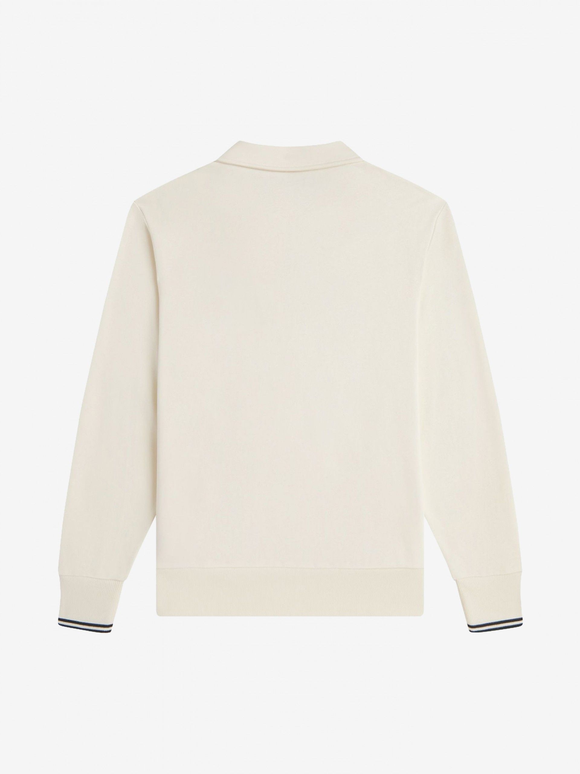 Fred Perry Collared Beige and Blue Zip Sweater