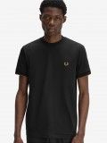 Camiseta Fred Perry Mesh Cuff Negra Camiseta Fred Perry Mesh Cuff Negra