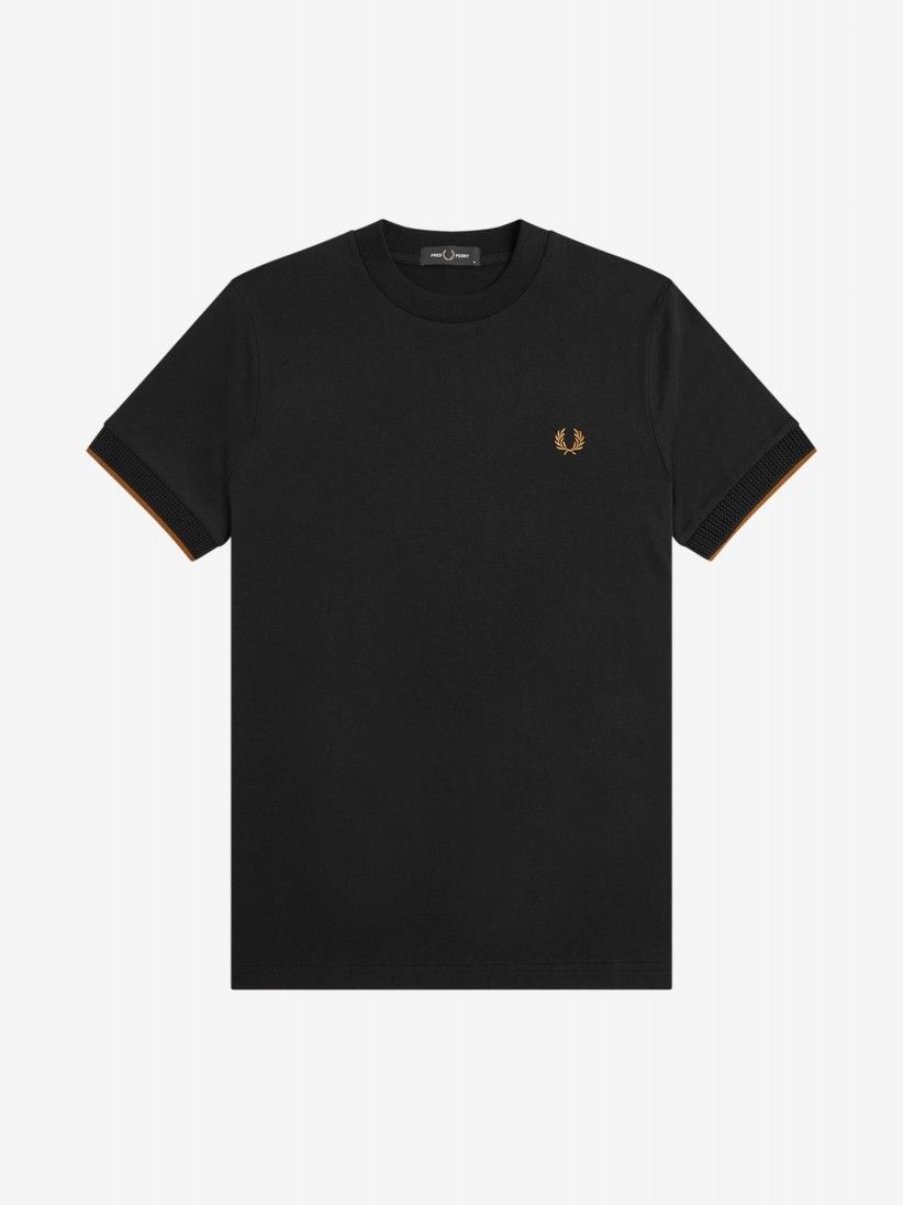 Camiseta Fred Perry Mesh Cuff Negra Camiseta Fred Perry Mesh Cuff Negra