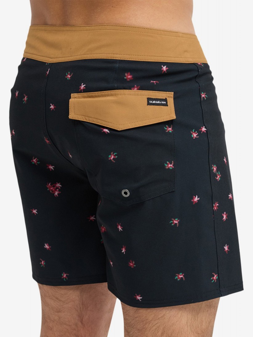 Calções de Banho Quiksilver Surfsilk Kaimana Estampados 16 (41 cm) Pretos Calções de Banho Quiksilver Surfsilk Kaimana Estampados 16 (41 cm) Pretos