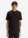 T-shirt Fred Perry Trim Detail Crepe Piqu� Castanha