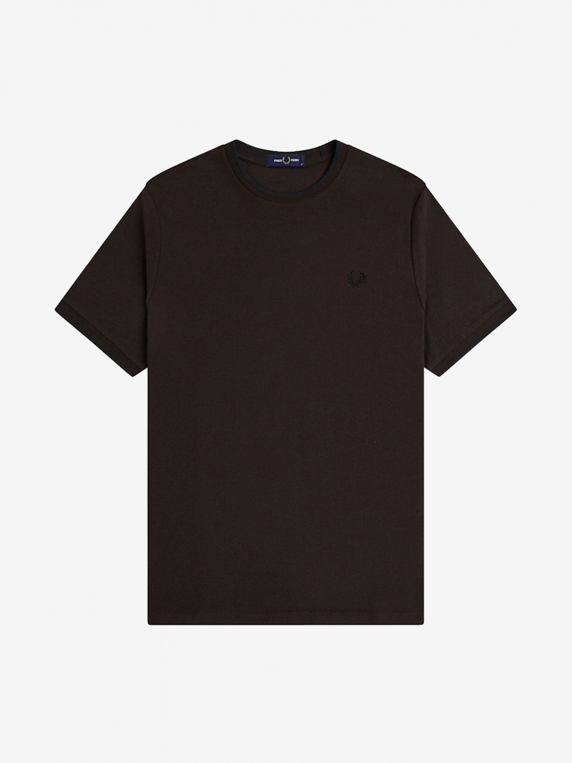Fred Perry Trim Detail Crepe Piqué Brown T-shirt