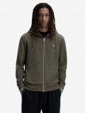 Casaco com Capuz Fred Perry Zip Through Verde Casaco com Capuz Fred Perry Zip Through Verde