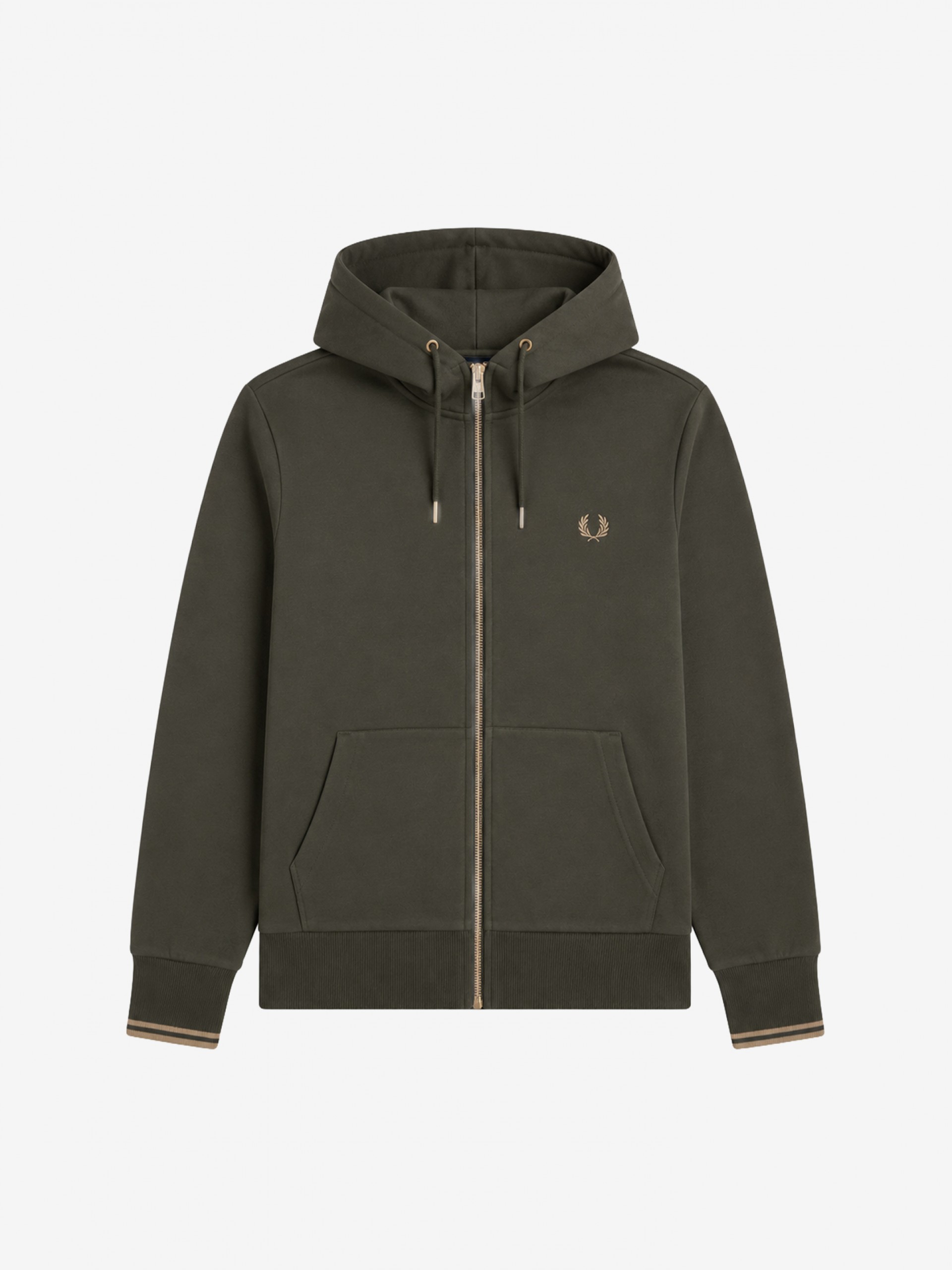 Chaqueta con Capucha Fred Perry Zip Through Verde