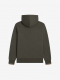 Casaco com Capuz Fred Perry Zip Through Verde Casaco com Capuz Fred Perry Zip Through Verde