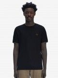 Camiseta Fred Perry Trim Detail Crepe Piqué Azul Camiseta Fred Perry Trim Detail Crepe Piqué Azul