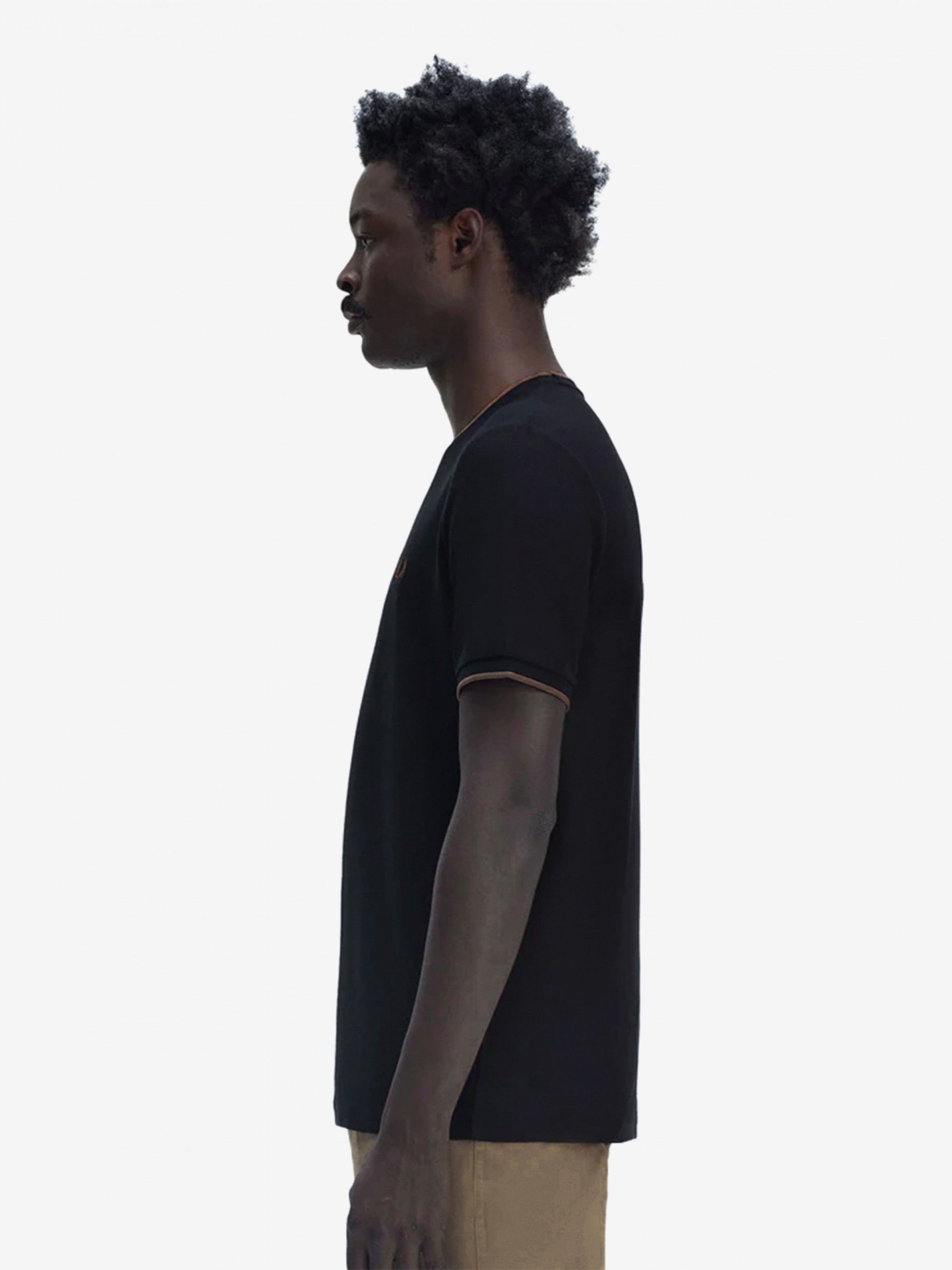 T-shirt Fred Perry Trim Detail Crepe Piqué Azul