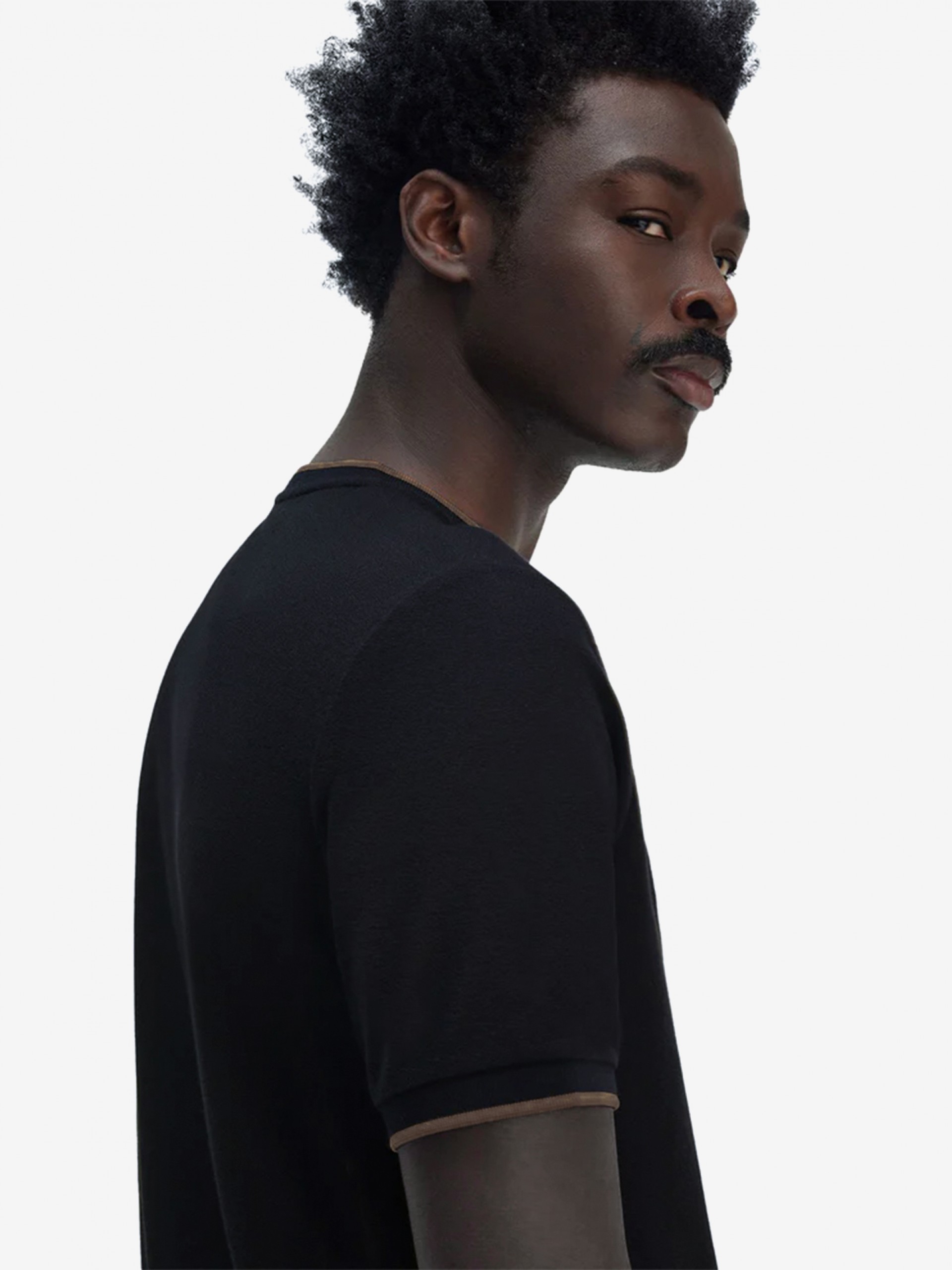 T-shirt Fred Perry Trim Detail Crepe Piqué Azul