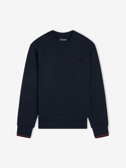 Fred Perry Crew Neck Blue Sweater