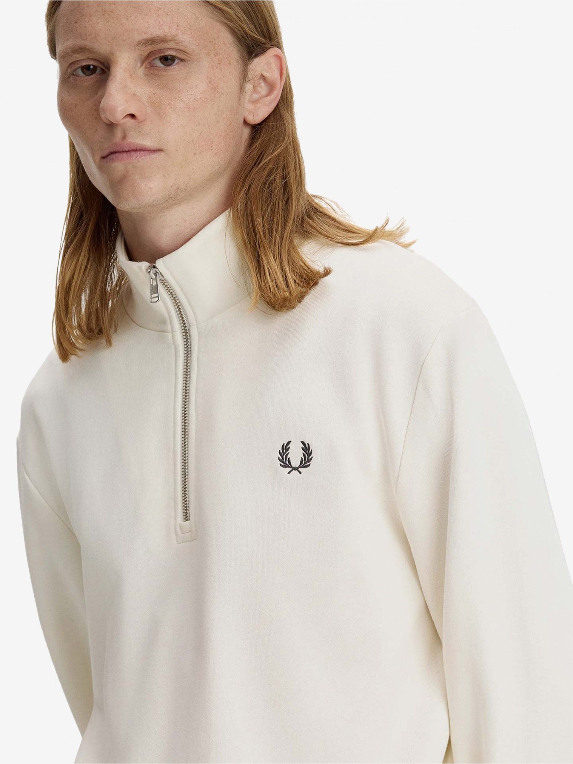 Sudadera con Cremallera Fred Perry Beige