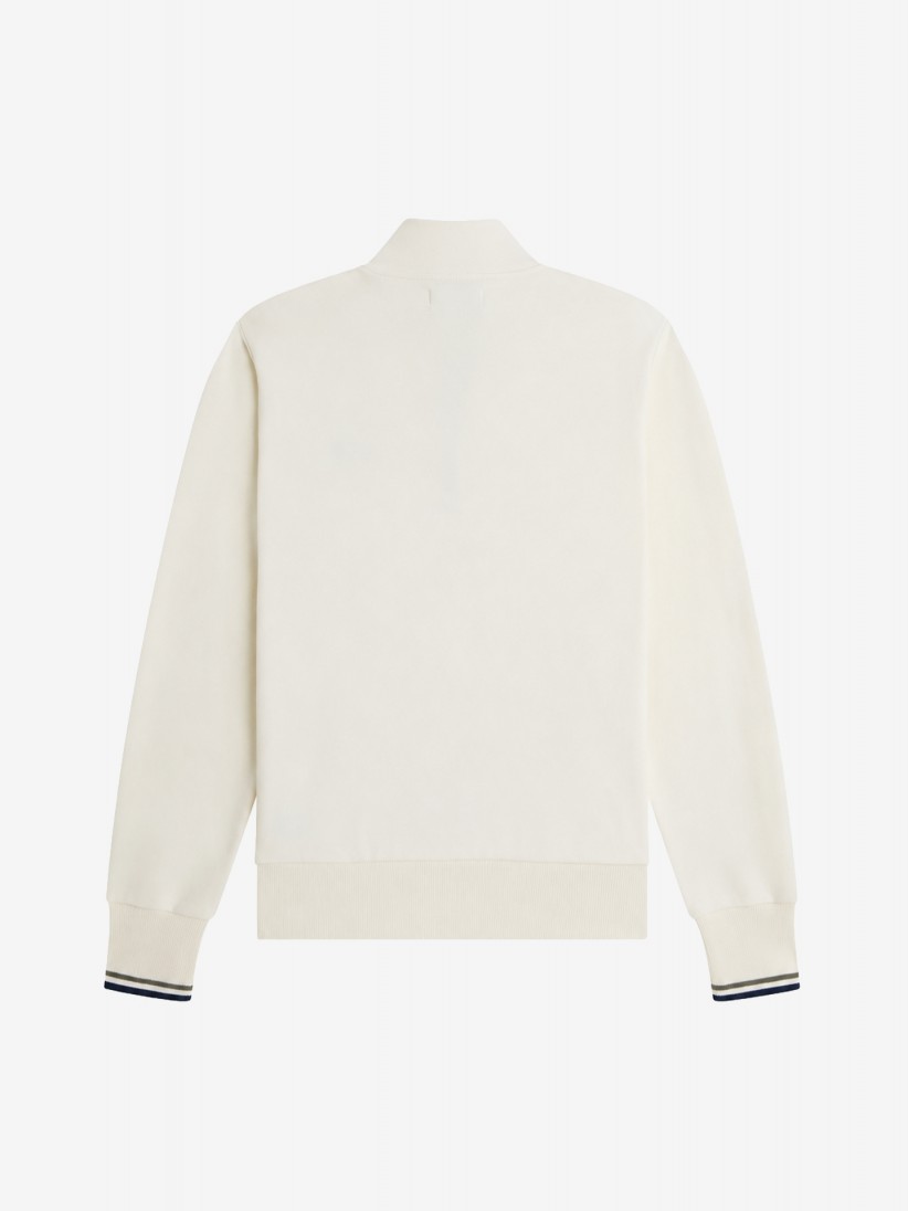 Fred Perry Half Zip Beige Zip Sweater