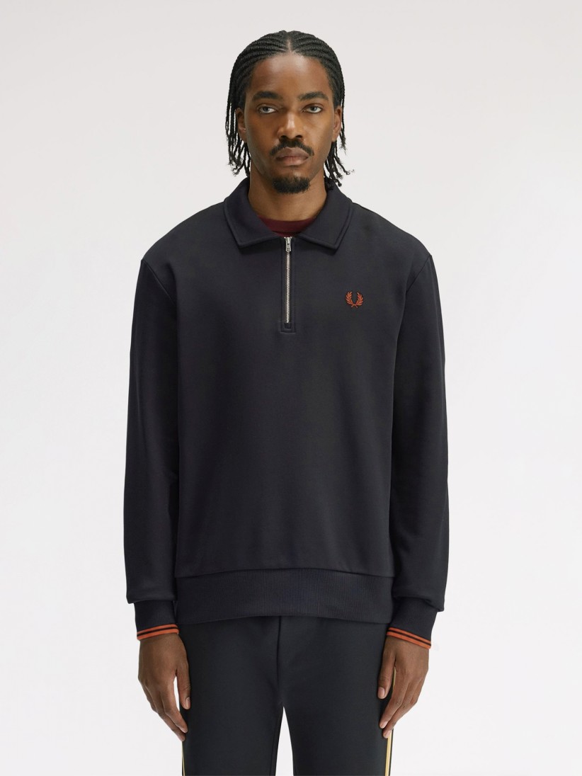 Fred Perry Collared Blue Zip Sweater Fred Perry Collared Blue Zip Sweater