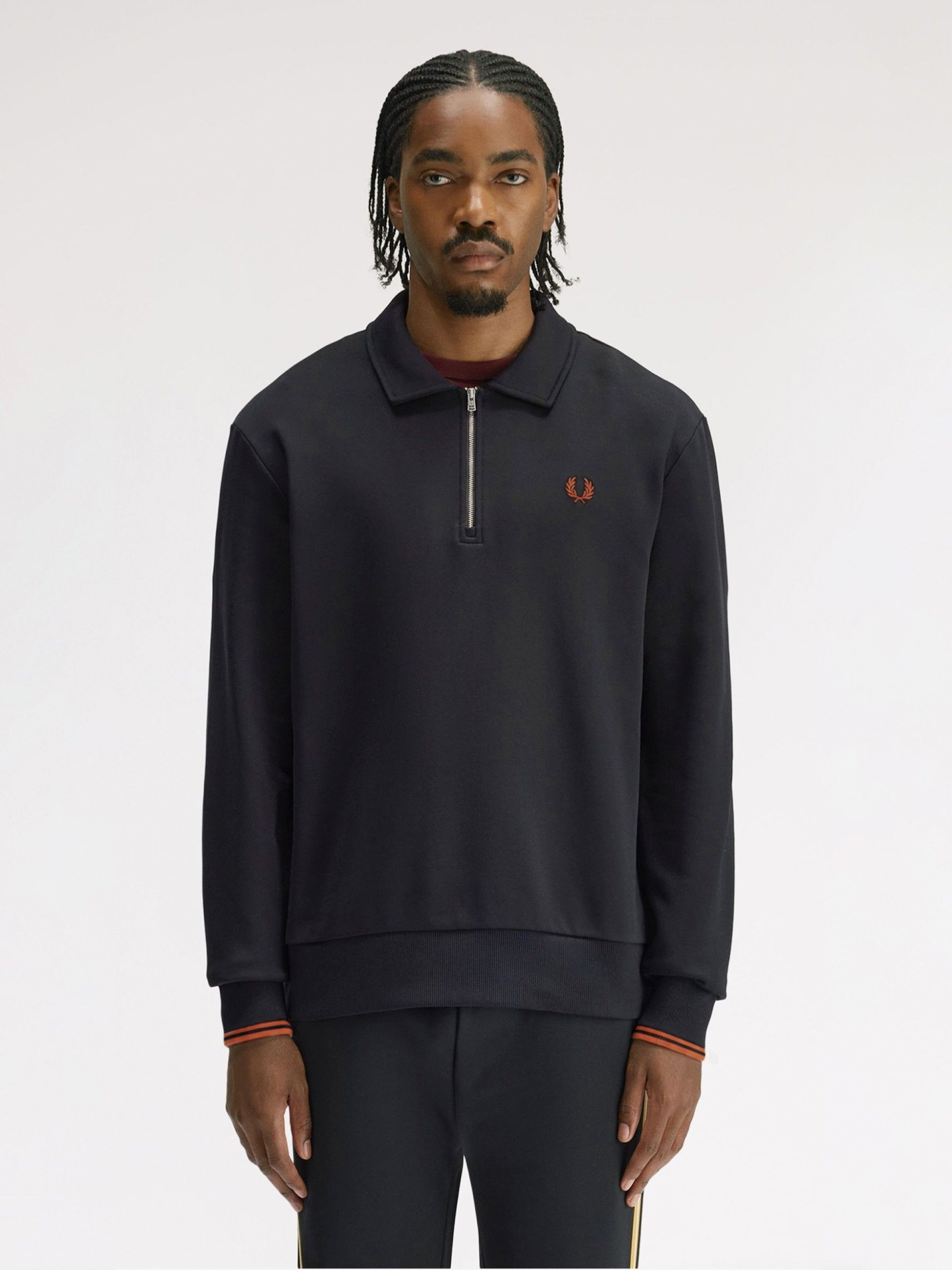 Fred Perry Collared Blue Zip Sweater