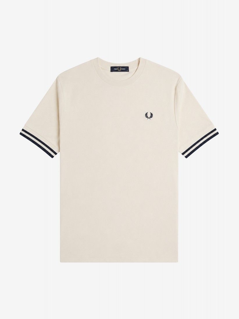 Camiseta Fred Perry Bold Tipped Beige y Azul Camiseta Fred Perry Bold Tipped Beige y Azul