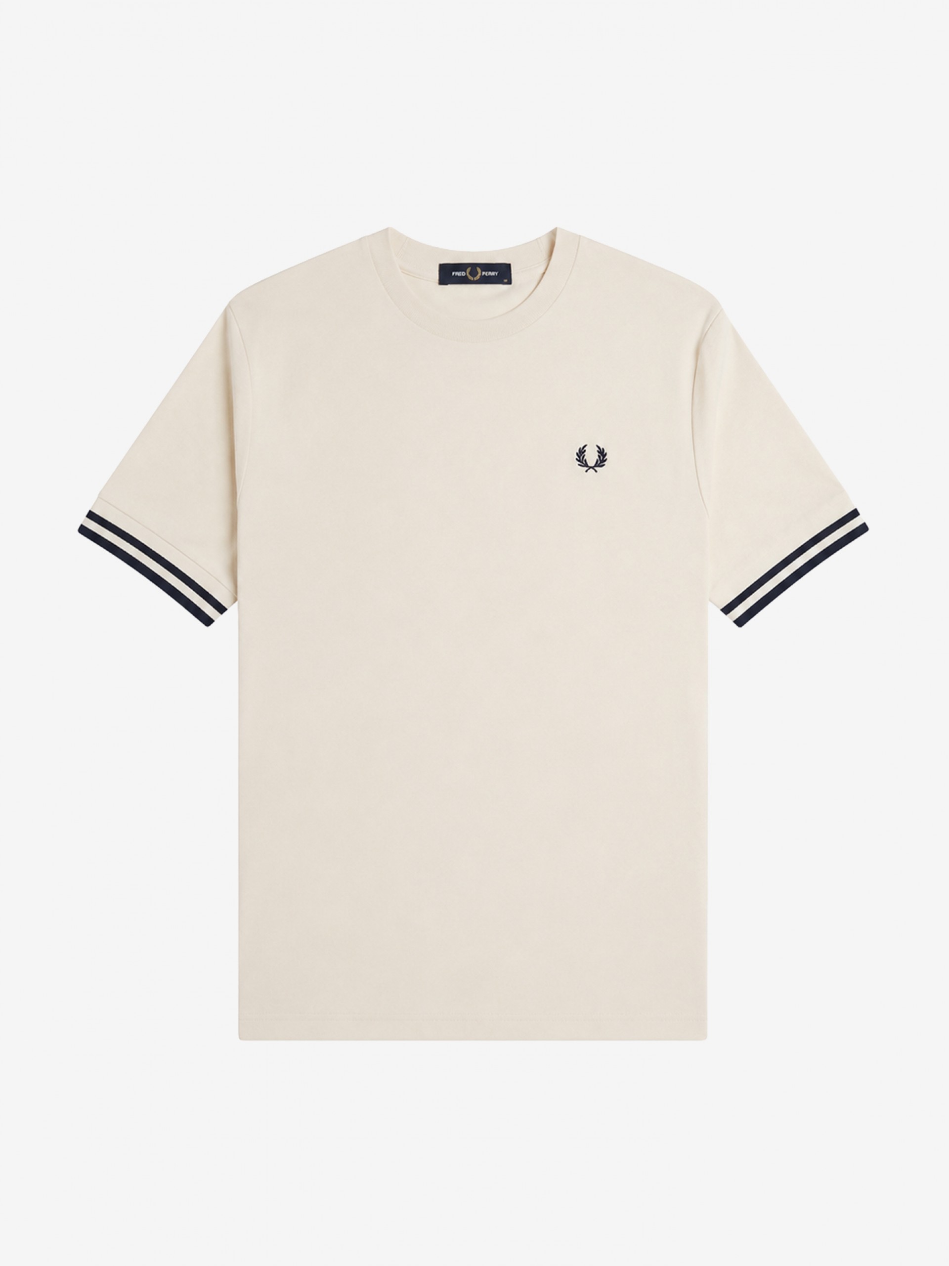 Fred Perry Bold Tipped Beige and Blue T-shirt