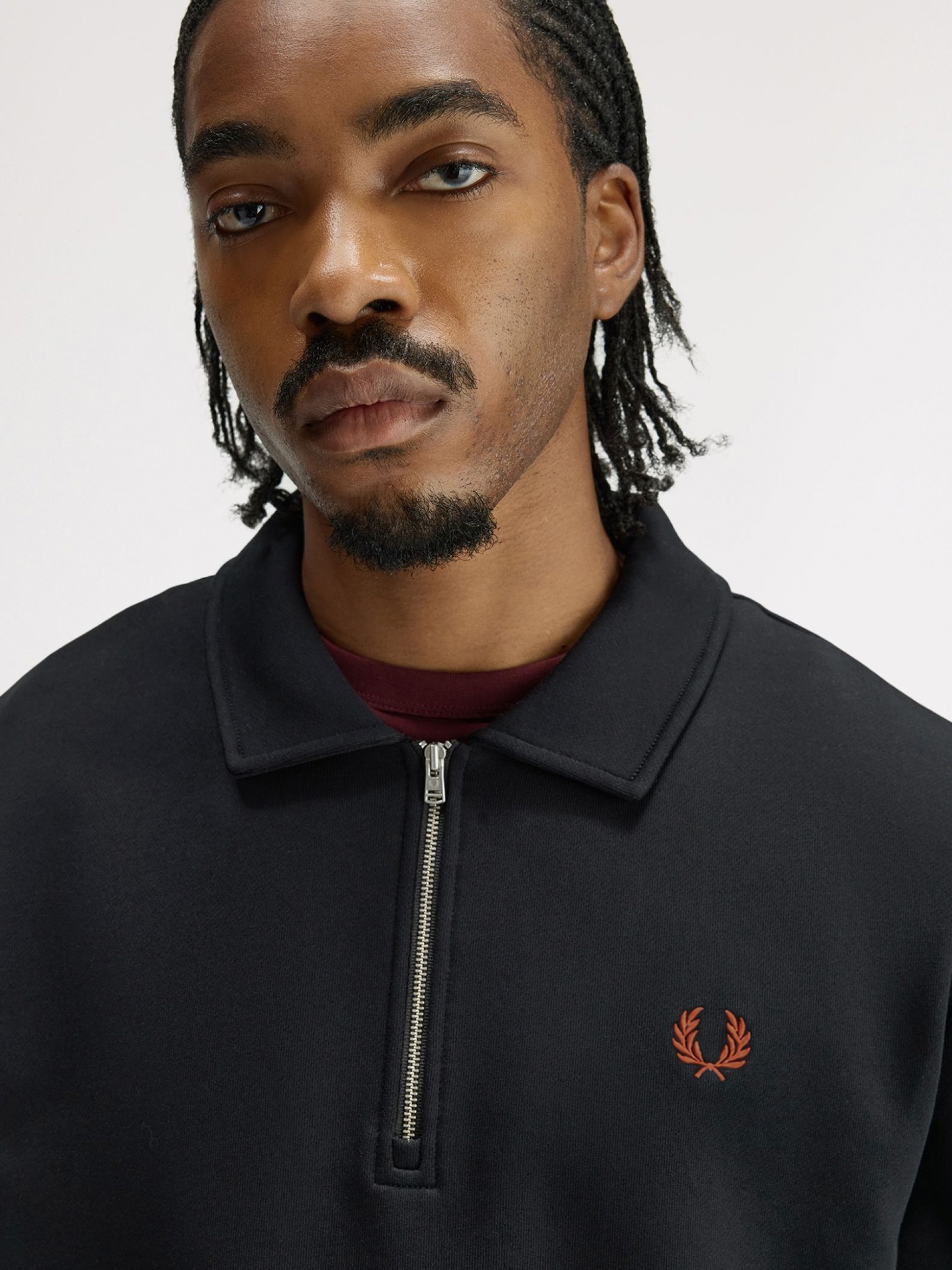 Fred Perry Collared Blue Zip Sweater