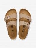 Birkenstock Arizona Oiled Leather Beige Slides Birkenstock Arizona Oiled Leather Beige Slides