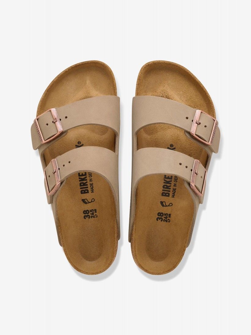 Birkenstock Arizona Oiled Leather Beige Slides Birkenstock Arizona Oiled Leather Beige Slides