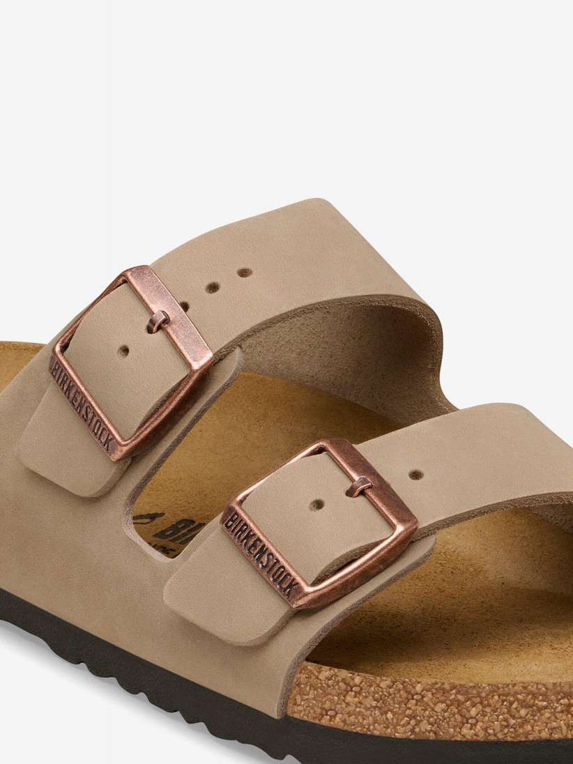 Birkenstock Arizona Oiled Leather Beige Slides Birkenstock Arizona Oiled Leather Beige Slides