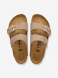 Birkenstock Arizona Oiled Leather Beige Slides Birkenstock Arizona Oiled Leather Beige Slides