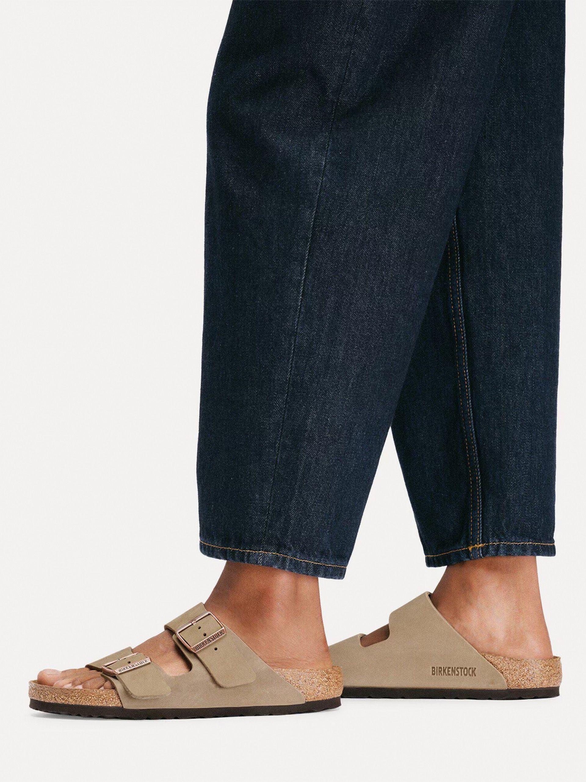 Birkenstock Arizona Oiled Leather Beige Slides