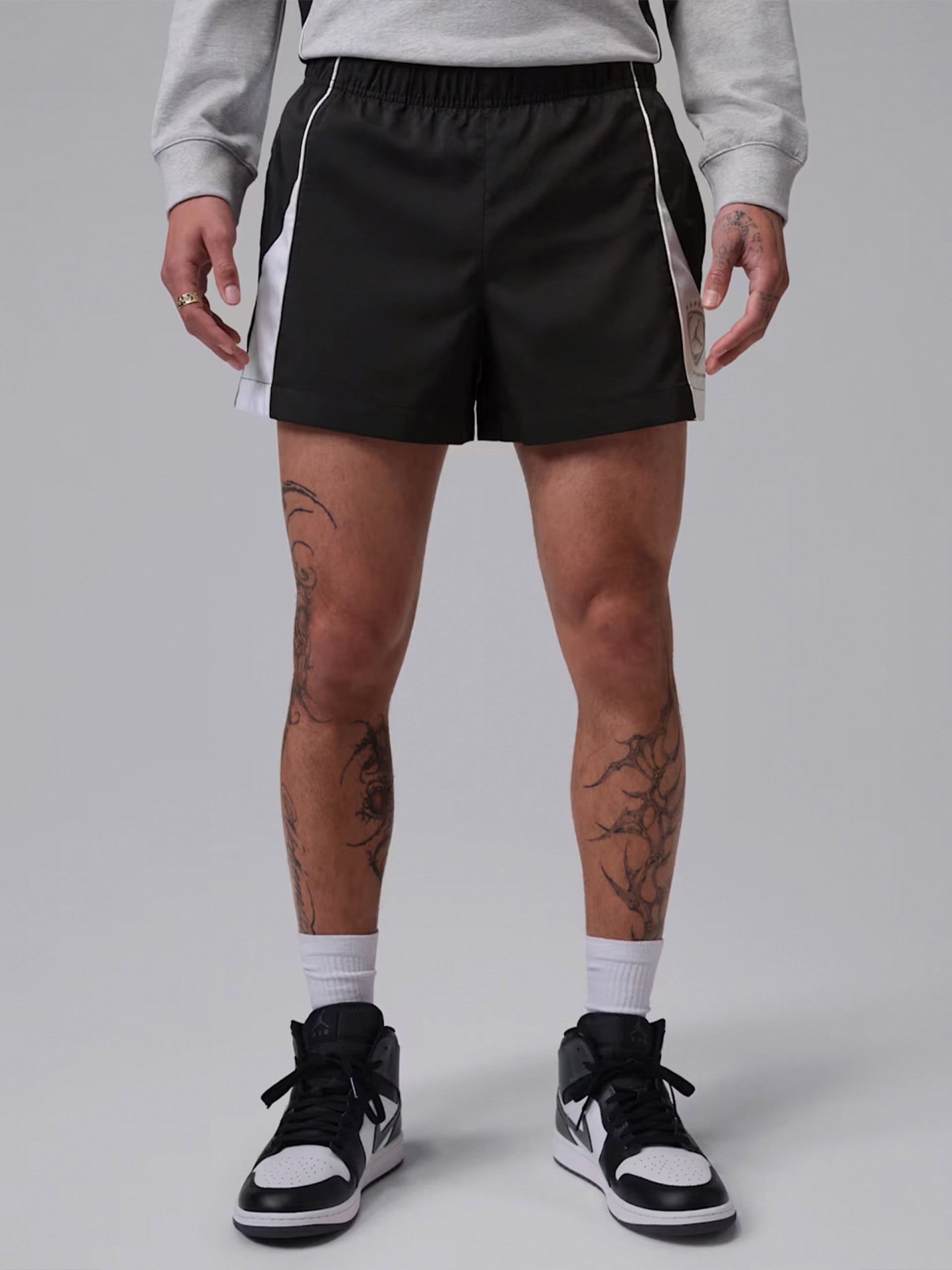 Nike Jordan Brooklyn Black and White Shorts For Men